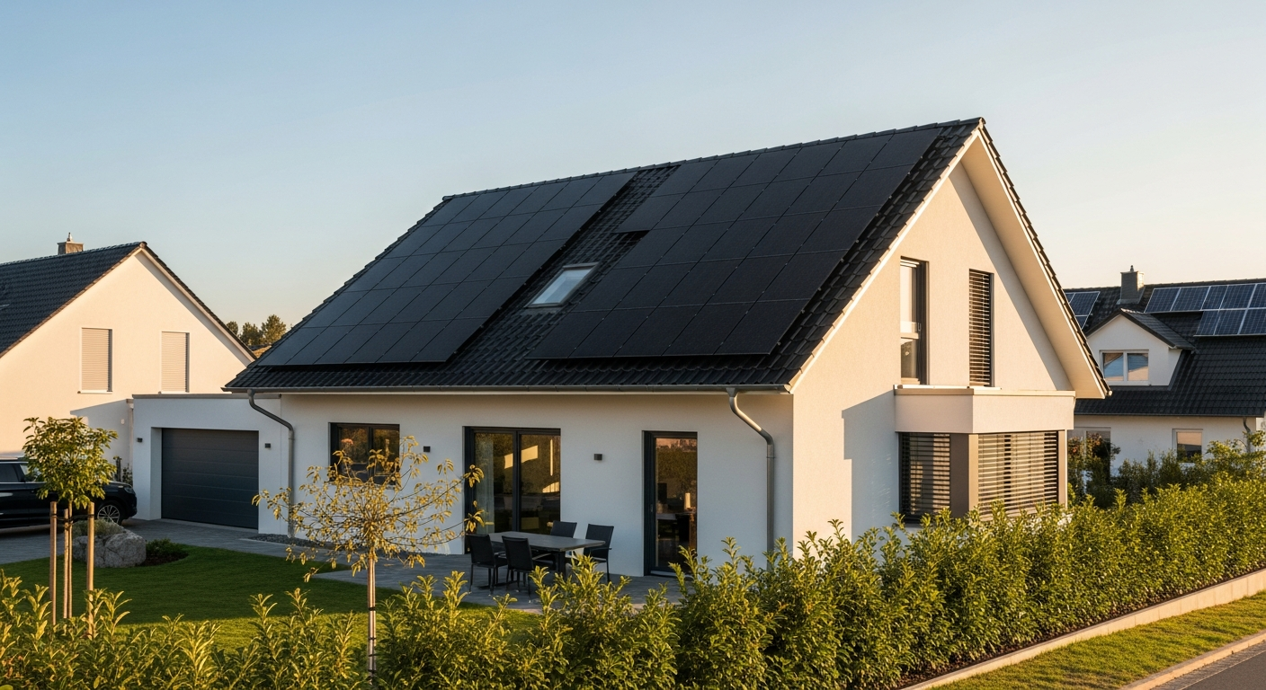 Modernes Einfamilienhaus mit PV-Anlage
