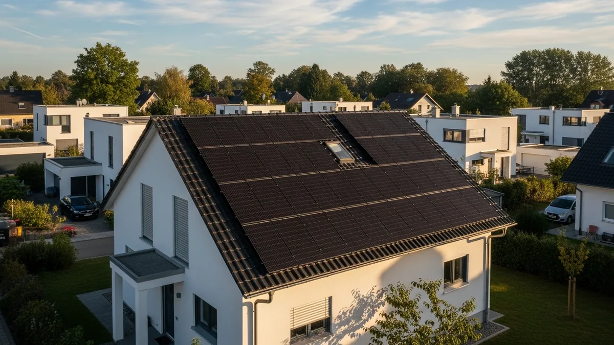Einfamilienhaus mit Photovoltaikanlage auf dem Dach – Symbolbild zur EEG-Novelle 2027 und zum Wegfall der Einspeisevergütung